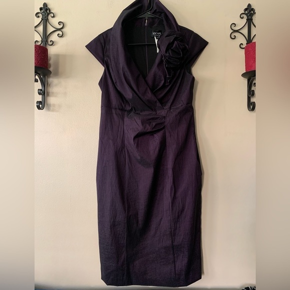 Xscape Dark Purple/Plum Sleeveless Cocktail Sheath Dress Size 10 - Picture 13 of 14